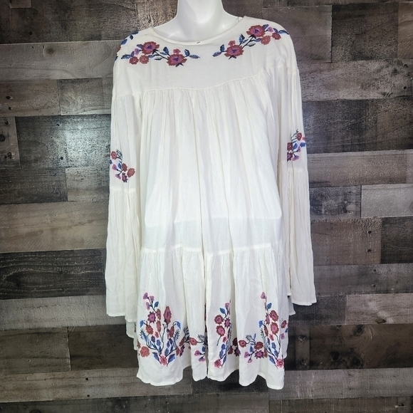 New Free People Te Amo Flared Sleeve Mini Dress - Picture 8 of 10